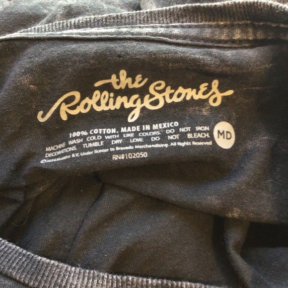 Rolling Stones Graphic Tee Black Acid Wash Rock Band Shirt Vintage Style M - Picture 7 of 7